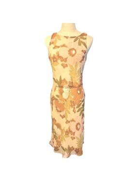 FLP Y2K Chiffon Classic Floral Sheath Dress 6